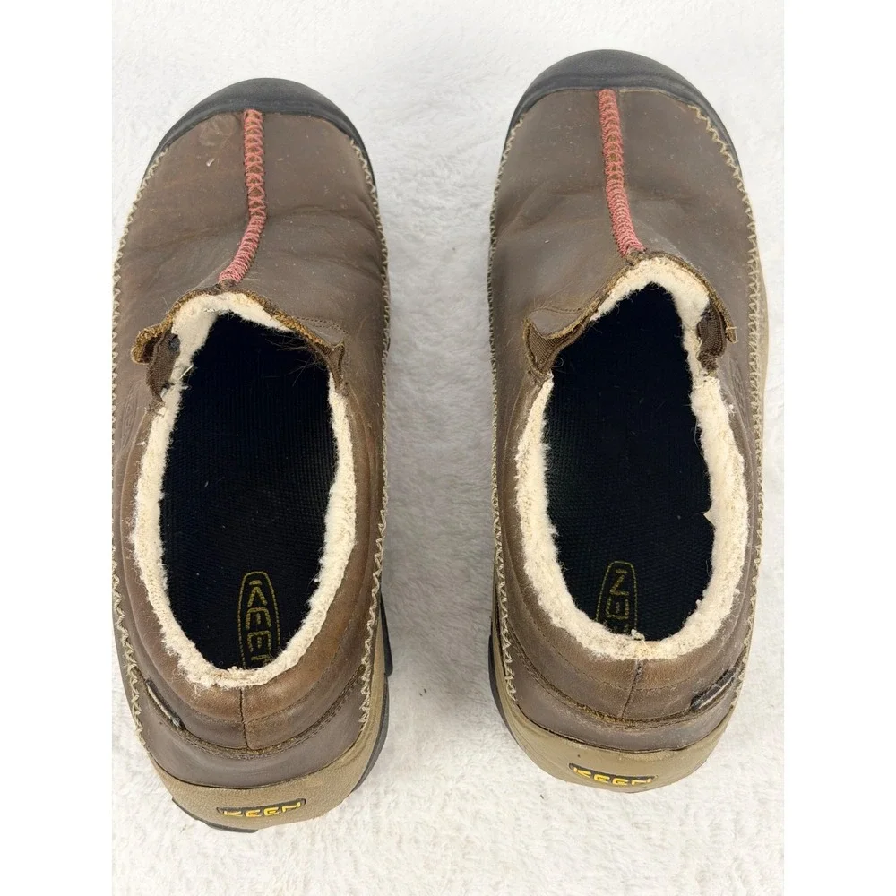 KEEN Hoodoo Leather Slip On Clog Shoes Brown Fleece Lined Men's Size 11